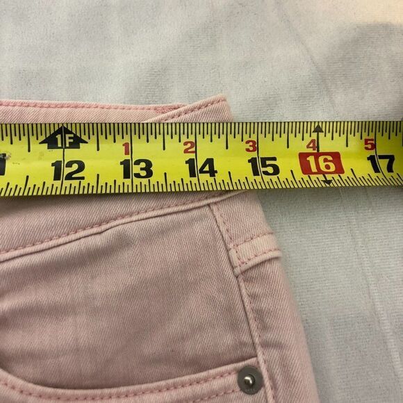 Ecru style Pale Pink cut off raw hem hi-rise jeans size 2 - Picture 4 of 7